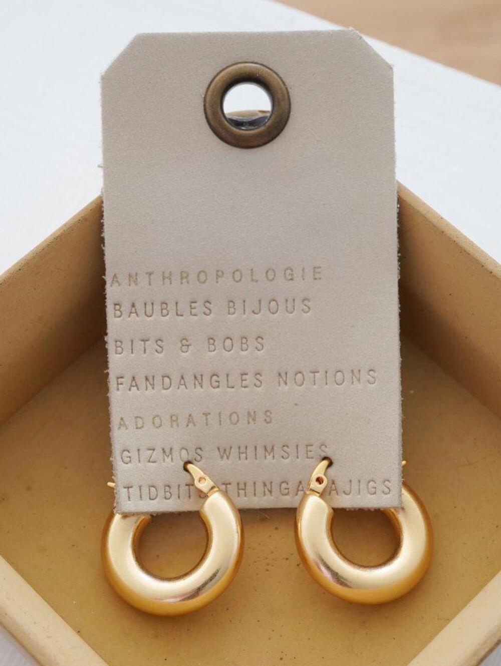 Anthropologie Chubby Huggie Hoop Earrings